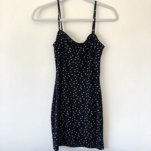 Navy square-neck Bodycon dress with stars